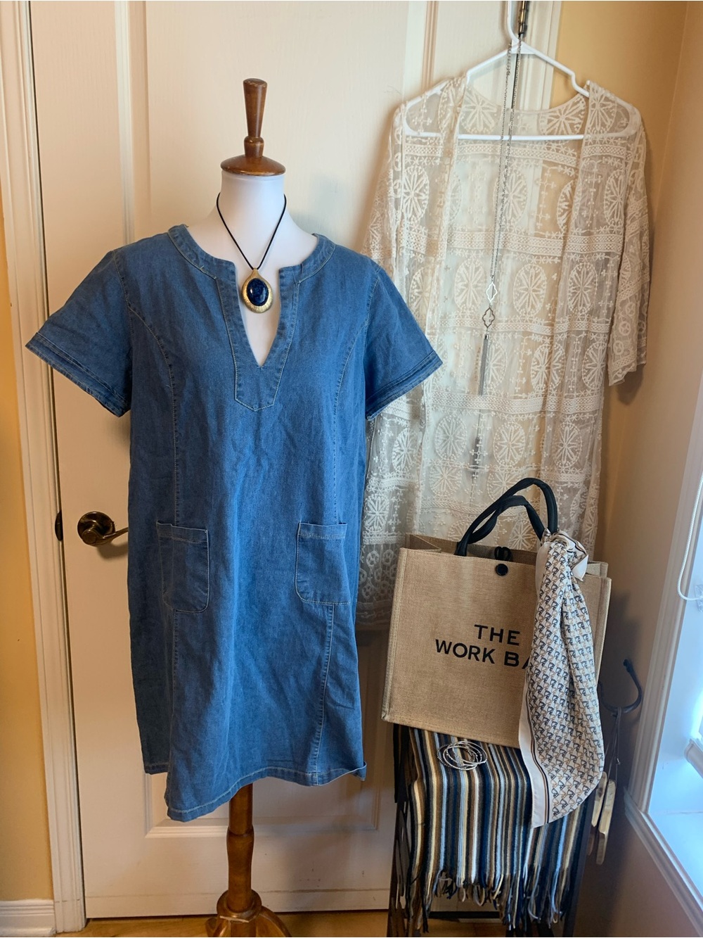 Denim wash style tunic  boxy fit Dress
